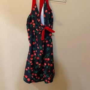 Halter Top Cherry Vintage One Piece Swim Suit